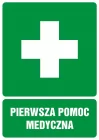 Pierwsza pomoc medyczna - znak bhp informujący - GI001