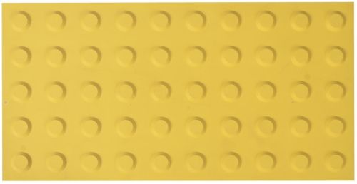 Płyta ostrzegawcza BRAJL ciąg, oznakowanie dla niewidomych gumowa żółta - kropki, okrągłe wypustki - Płyty dotykowe – oznakowanie dla niewidomych w przestrzeni miejskiej