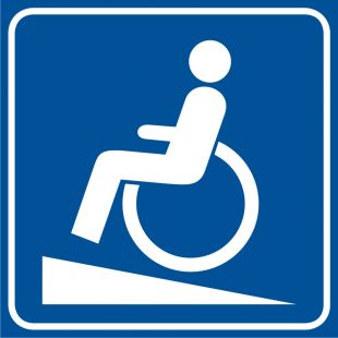 Podjazd dla niepełnosprawnych - znak informacyjny - RA115