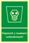 Pojemnik z maskami ucieczkowymi - znak ewakuacyjny - AB003