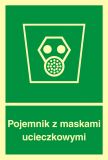 Pojemnik z maskami ucieczkowymi - znak ewakuacyjny - AB003 - Sprzęt ratowniczy – oznakowanie ewakuacyjne