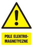 Pole elektromagnetyczne - znak bhp ostrzegający, informujący - GF002 - Żółte znaki BHP wg normy PN-EN 7010