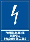 Pomieszczenie zespołu prądotwórczego - znak elektryczny
