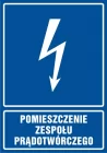 Pomieszczenie zespołu prądotwórczego - znak elektryczny