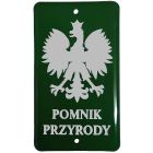 Pomnik przyrody - tabliczka blacha emaliowana