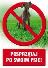 Posprzątaj po swoim psie - znak informacyjny - PC400