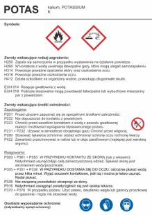 Potas - etykieta chemiczna, oznakowanie opakowania - LC034