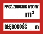 Ppoż. zbiornik wodny ...... m3, głębokość zbiornika ... m - znak przeciwpożarowy ppoż - BC104