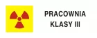 Pracownia izotopowa z otwartymi źródłami promieniowania klasa III - znak bezpieczeństwa, ostrzegający, promieniowanie - KA019