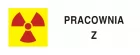 Pracownia z zamkniętymi źródłami promieniotwórczymi - znak bezpieczeństwa, ostrzegający, promieniowanie - KA010