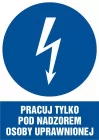 Pracuj tylko pod nadzorem osoby uprawnionej - znak elektryczny