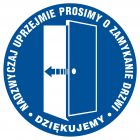 Prosimy o zamykanie drzwi - znak informacyjny - PA026