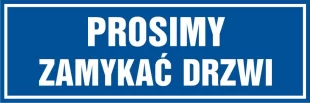 Prosimy zamykać drzwi - znak informacyjny - PB016