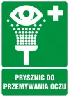 Prysznic do przemywania oczu - znak bhp informujący - GI003