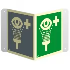 Prysznic do przemywania oczu - znak ewakuacyjny, przestrzenny, ścienny 3D