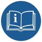 Przeczytaj instrukcję - znak bhp nakazujący, informujący - GK013
