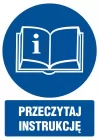 Przeczytaj instrukcję - znak bhp nakazujący, informujący - GL030