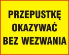 Przepustkę okazywać bez wezwania - znak, tablica wojskowa - NF005
