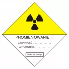 Przesyłka transportowa kategorii II - znak bezpieczeństwa, ostrzegający, promieniowanie - KA004 - KA004 Przesyłka transportowa kategorii II - znak bezpieczeństwa, ostrzegający, promieniowanie - KA004