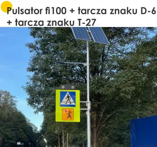 Pulsator podwójny LED fi100 do aktywnych znaków drogowych