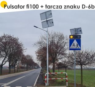 Pulsator podwójny LED fi100 do aktywnych znaków drogowych