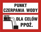 Punkt czerpania wody dla celów ppoż. - znak przeciwpożarowy ppoż - BC105