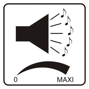 Regulacja głośności - znak, naklejka kolejowa - SD024