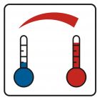 Regulacja temperatury - znak, naklejka kolejowa - SD023