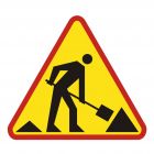 Roboty na drodze - znak PCV