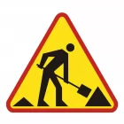 Roboty na drodze - znak PCV