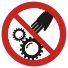 Ruchome części maszyny - znak bhp ostrzegający - GB033