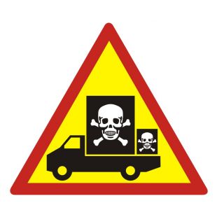 Samochód przewozi niebezpieczny ładunek - znak, naklejka samochodowa - SC010
