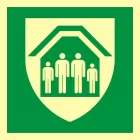 Schronisko; Miejsce bezpiecznego schronienia - znak ewakuacyjny - AAE021 - AAE021 Schronisko; Miejsce bezpiecznego schronienia - znak ewakuacyjny - AAE021