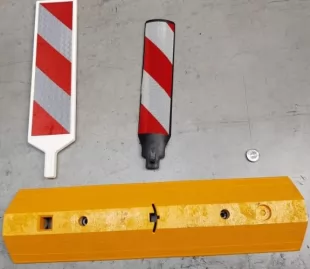 Separator drogowy liniowy ciągły U-25a rozdzielający pasy ruchu, szyna kierunkowa