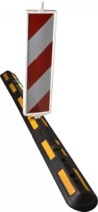 Separator drogowy liniowy ciągły U-25a rozdzielający pasy ruchu, szyna kierunkowa - zakończenie
