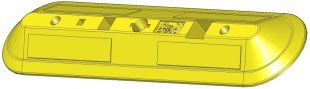 Separator drogowy punktowy krótki U-25b rozdzielający pasy ruchu - żółty