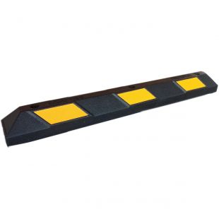 Separator, ogranicznik odbojnik parkingowy 120x15x10 cm - gumowy, żółta taśma odblaskowa