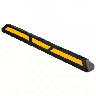 Separator, ogranicznik odbojnik parkingowy 180x15x10 cm - gumowy, żółta taśma odblaskowa