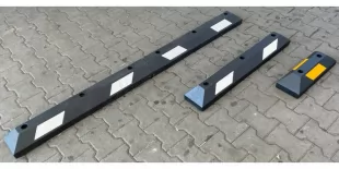 Separator, ogranicznik odbojnik parkingowy 44x15x10,5 cm - PCV, żółta taśma odblaskowa