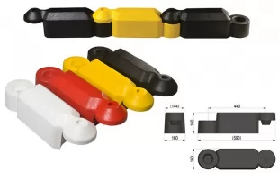 Separator ruchu łańcuchowy 16cm - czarny