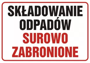 Składowanie odpadów surowo zabronione - znak informacyjny - PB091