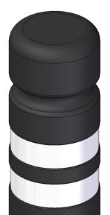 Słupek drogowy, parkingowy, uchylny, gumowy GH Retro miejski