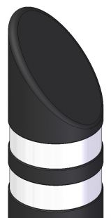 Słupek drogowy, parkingowy, uchylny, gumowy GH Retro miejski