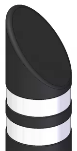 Słupek drogowy, parkingowy, uchylny, gumowy GH Retro miejski