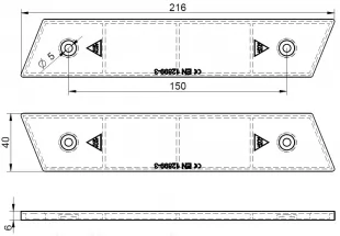 Słupek drogowy prowadzący kilometrowy U-1a U-1b - odblask 215x40