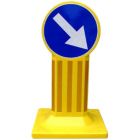 Słupek przeszkodowy, pylon U-5b na azyle drogowe, wysepki, znak 40 cm