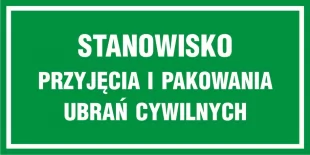 Stanowisko przyjęcia i pakowania ubrań cywilnych - znak, tablica wojskowa - NF017