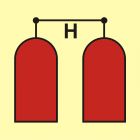 Stanowisko uruchamiania gaśniczej instalacji halonowej - znak morski - FA045