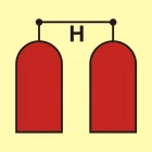 Stanowisko uruchamiania gaśniczej instalacji halonowej - znak morski - FA045