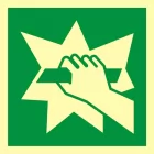 Stłuc aby uzyskać dostęp - znak ewakuacyjny - AAE008 - AAE008 Stłuc aby uzyskać dostęp - znak ewakuacyjny - AAE008